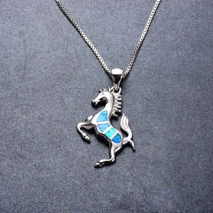 Blue Horse Necklace