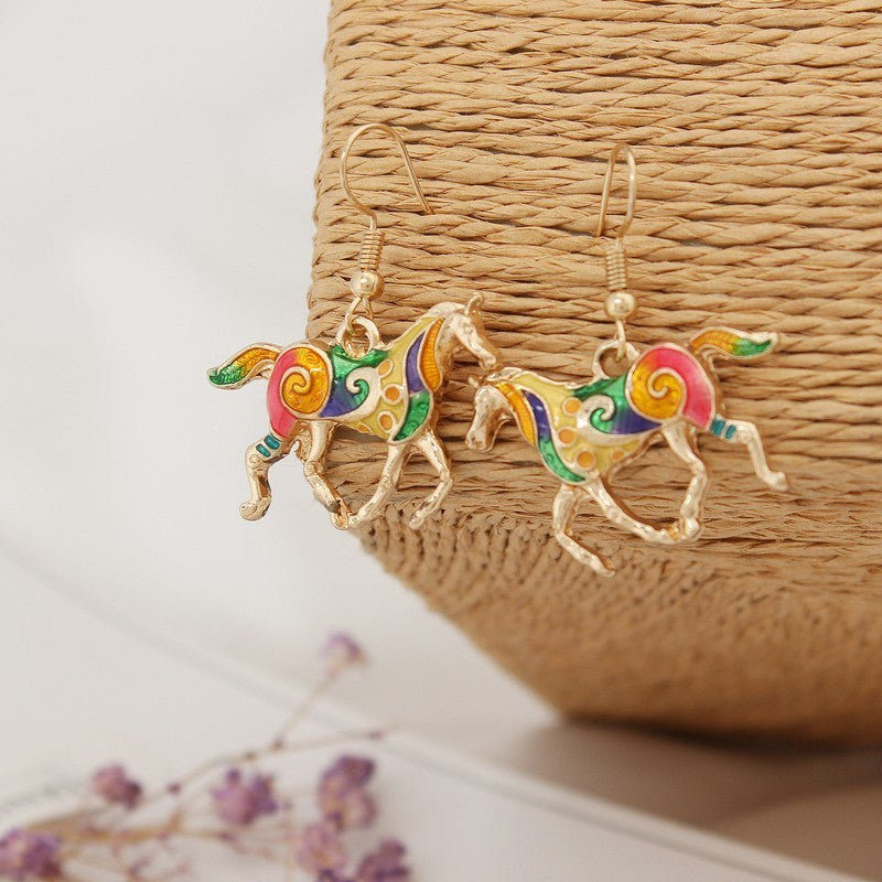 Horse Necklace and Earrings