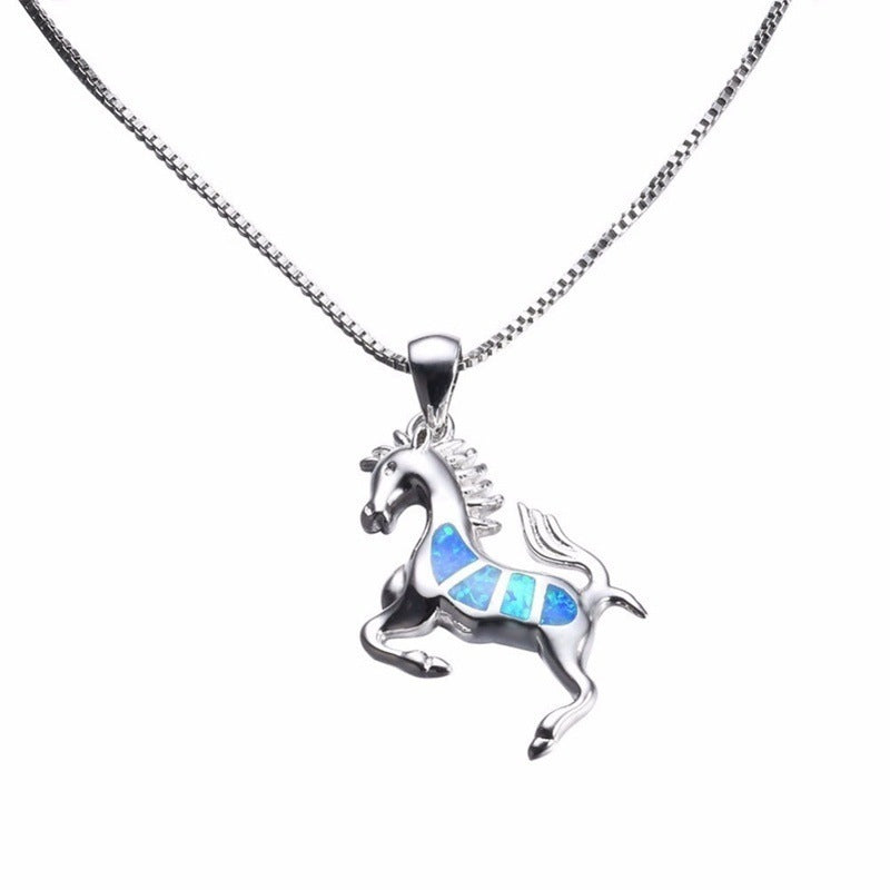 Blue Horse Necklace