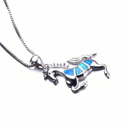 Blue Horse Necklace