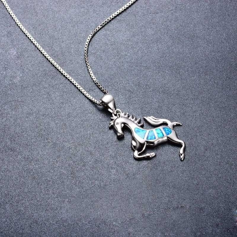 Blue Horse Necklace