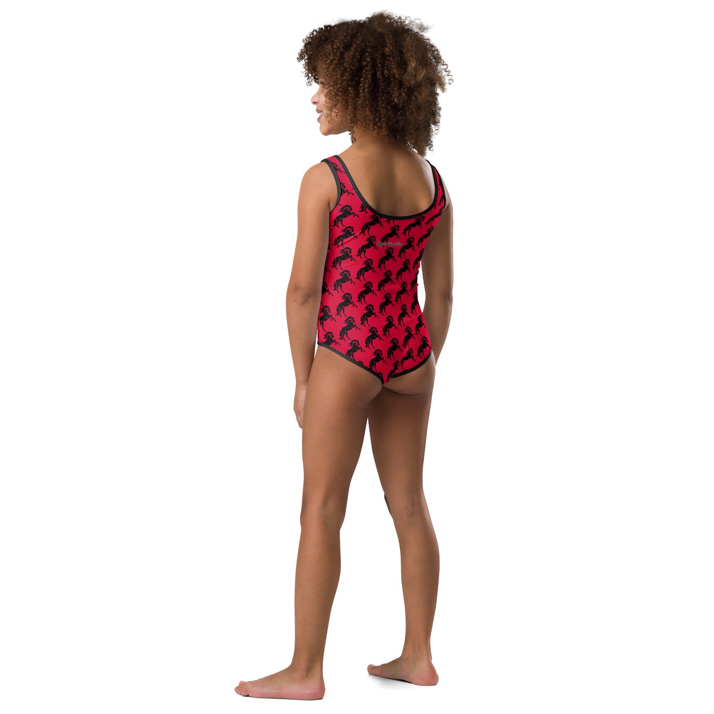 All-Over Red Pony Kids Swimsuit