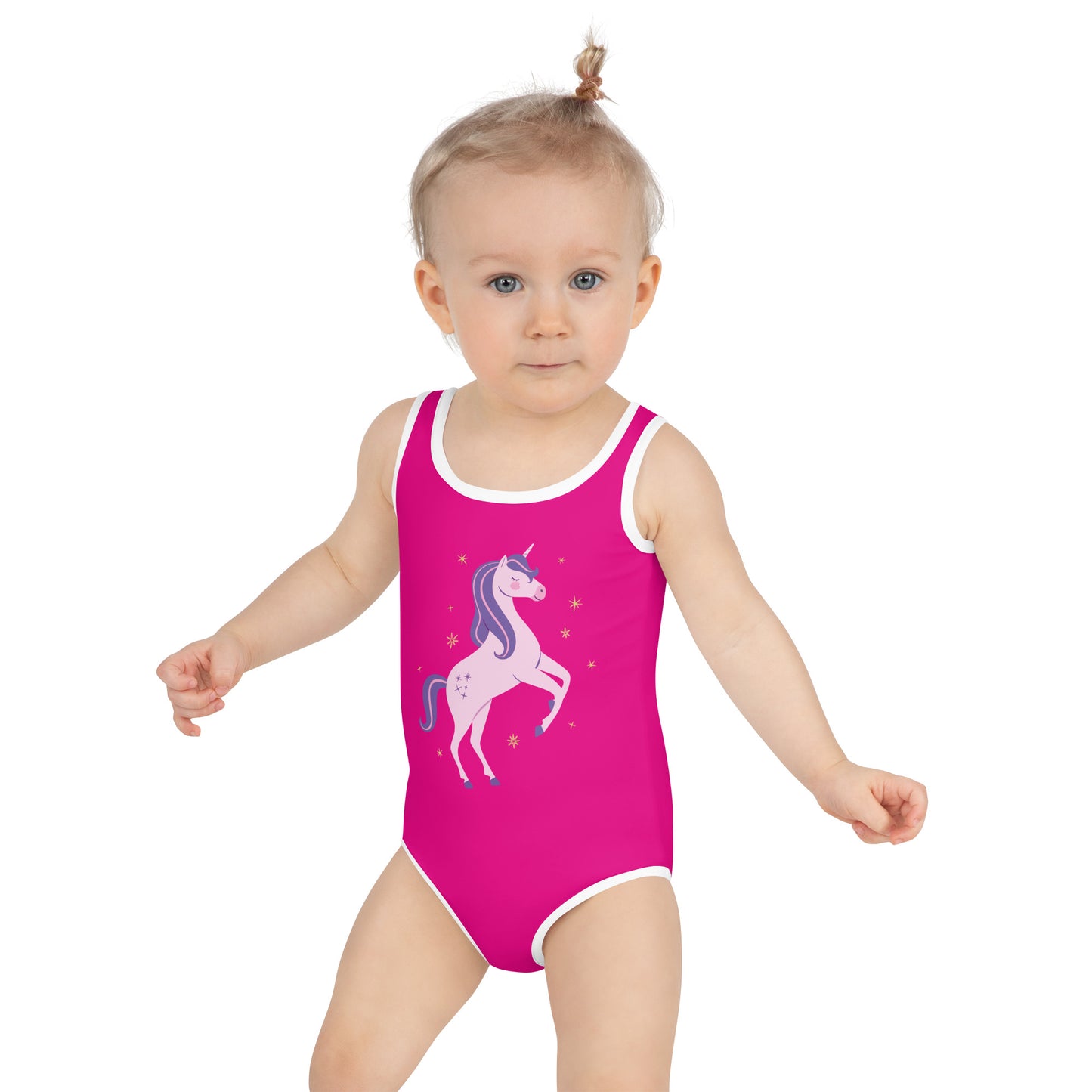 All-Over Pink Unicorn Kids Swimsuit