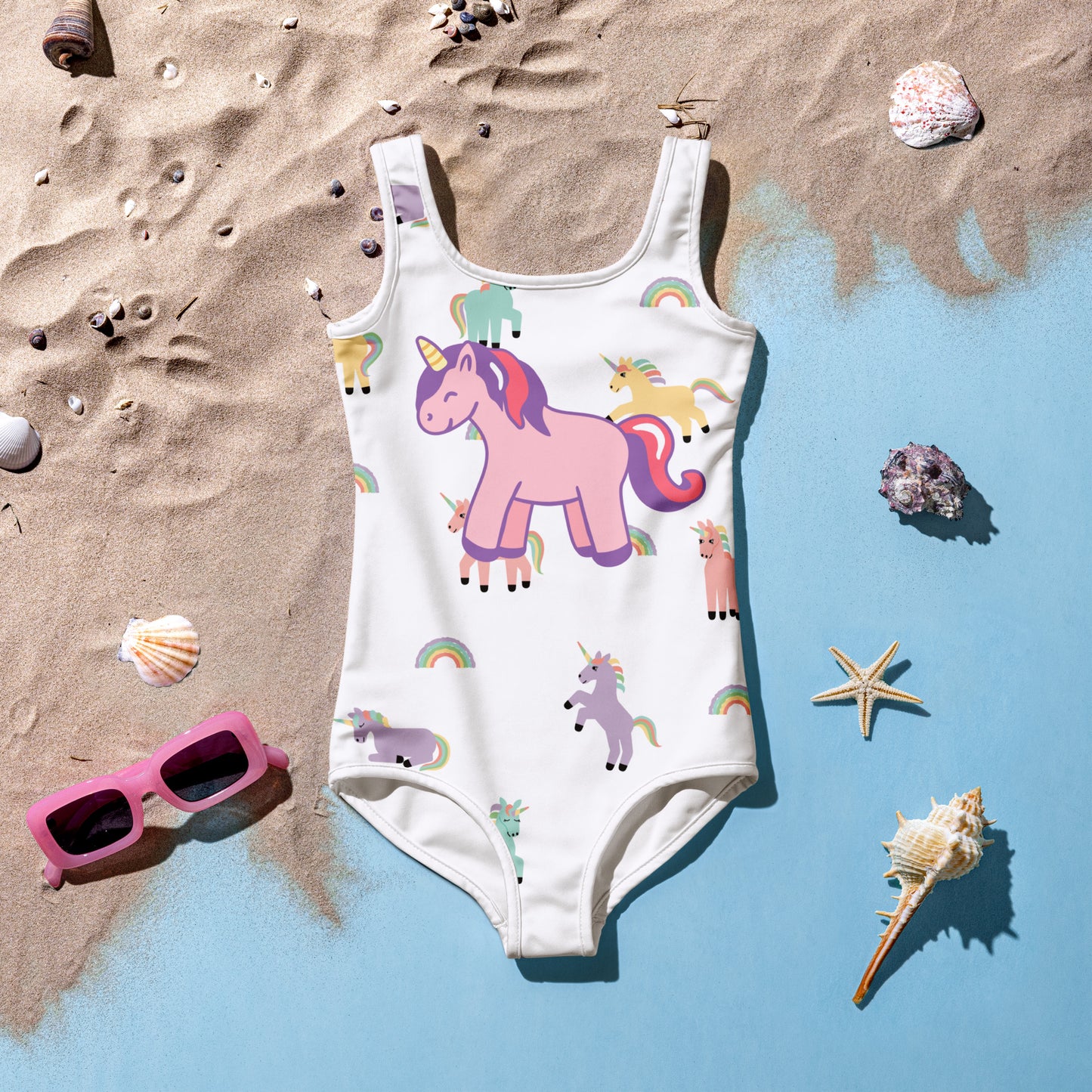 All-Over Unicorn Kids Swimsuit