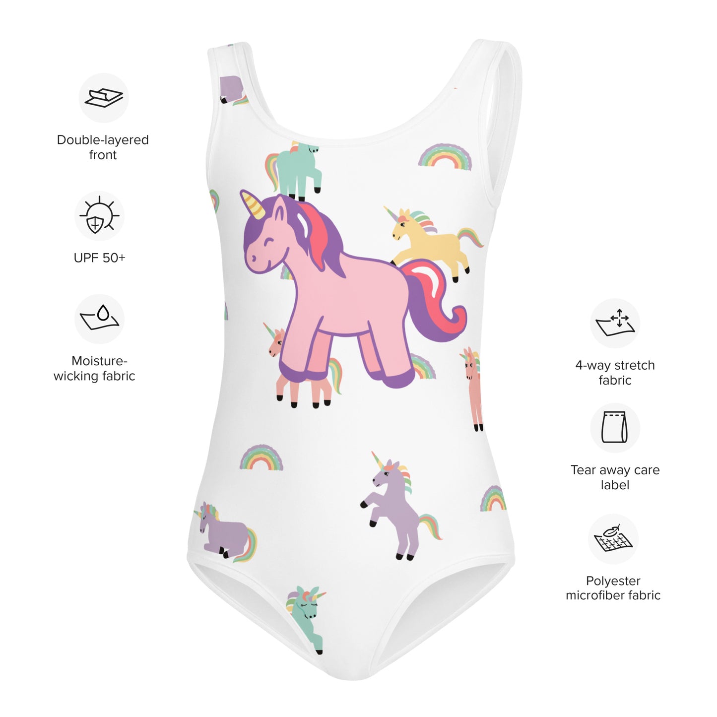 All-Over Unicorn Kids Swimsuit