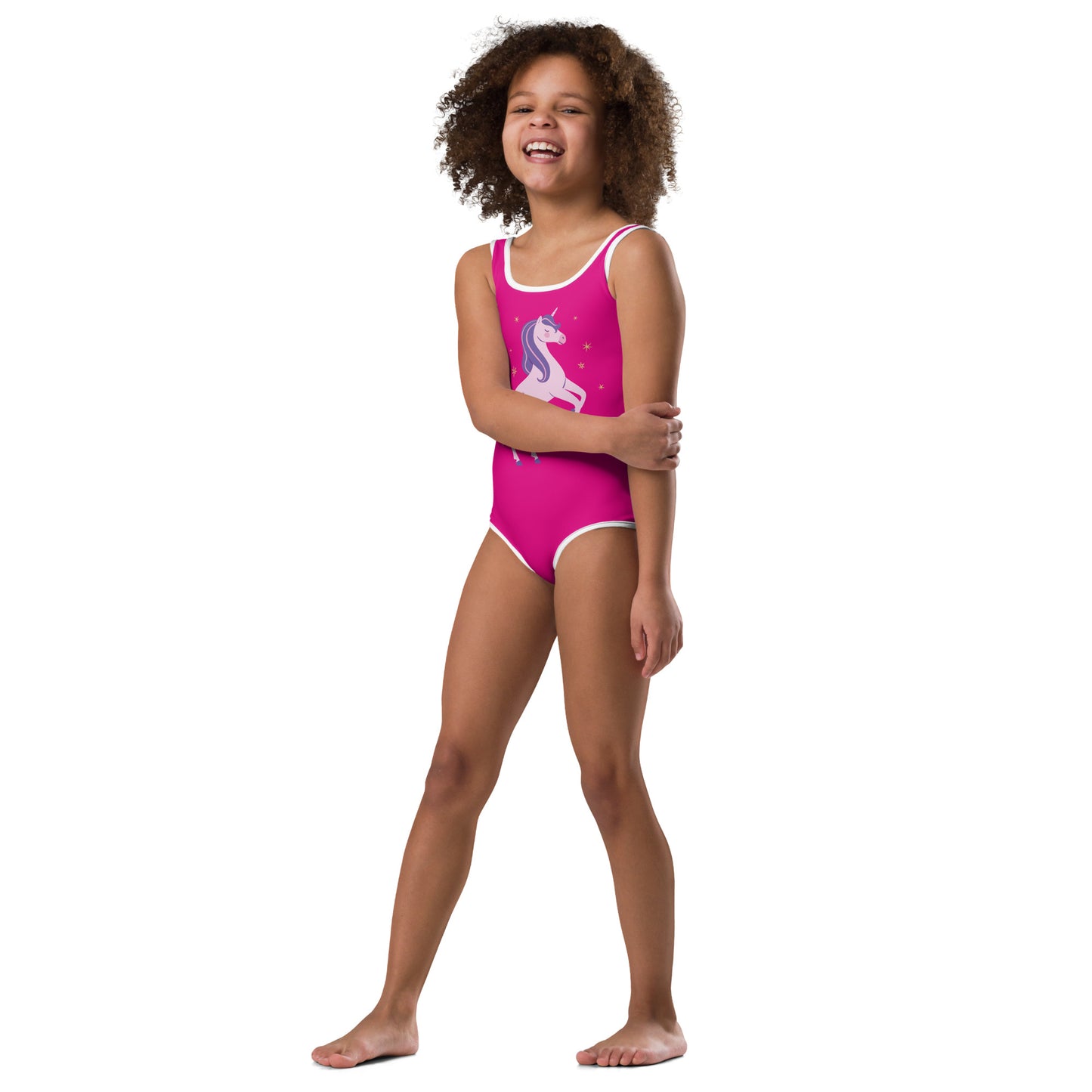 All-Over Pink Unicorn Kids Swimsuit