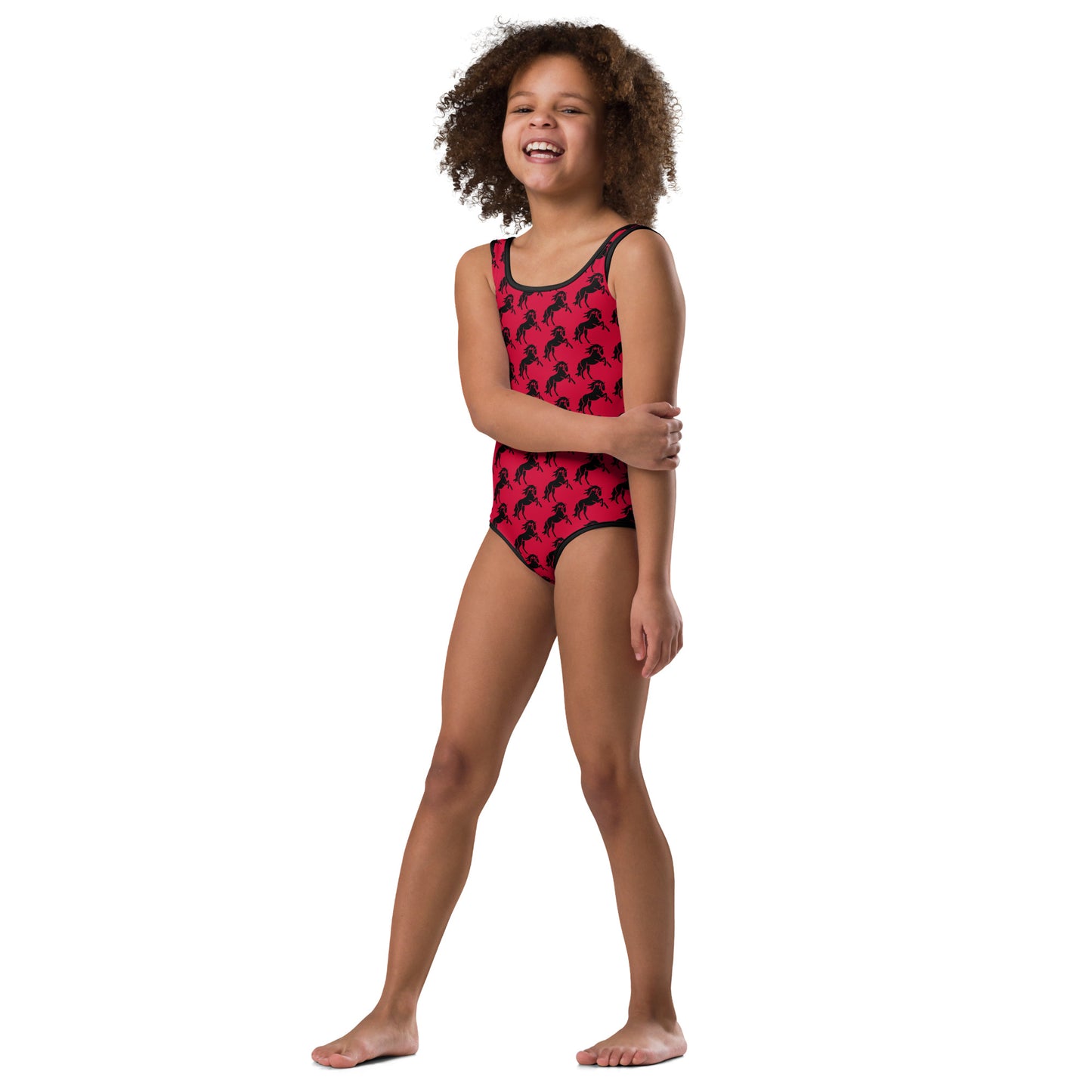 All-Over Red Pony Kids Swimsuit