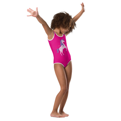 All-Over Pink Unicorn Kids Swimsuit