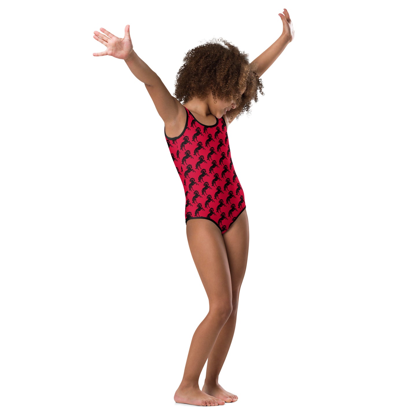 All-Over Red Pony Kids Swimsuit