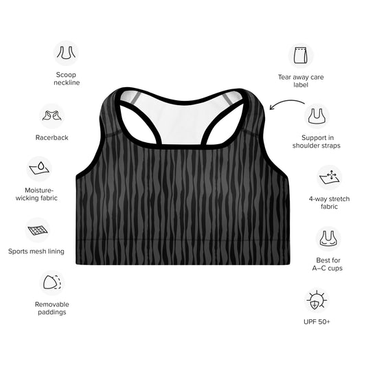 Stripe Padded Sports Bra